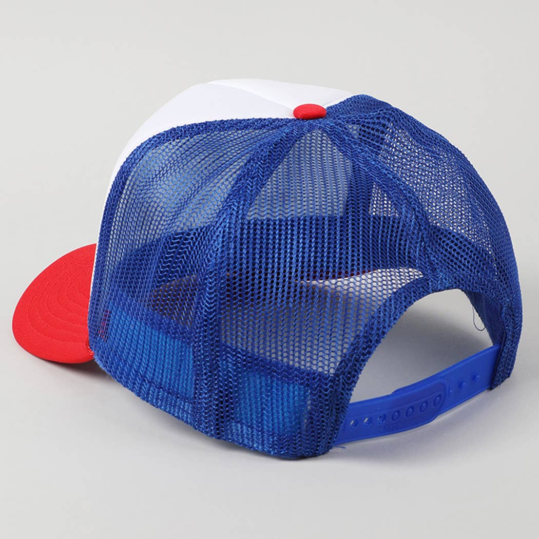 Fashion City - USA Letter Suede Like Logo Print Foam Trucker Hat