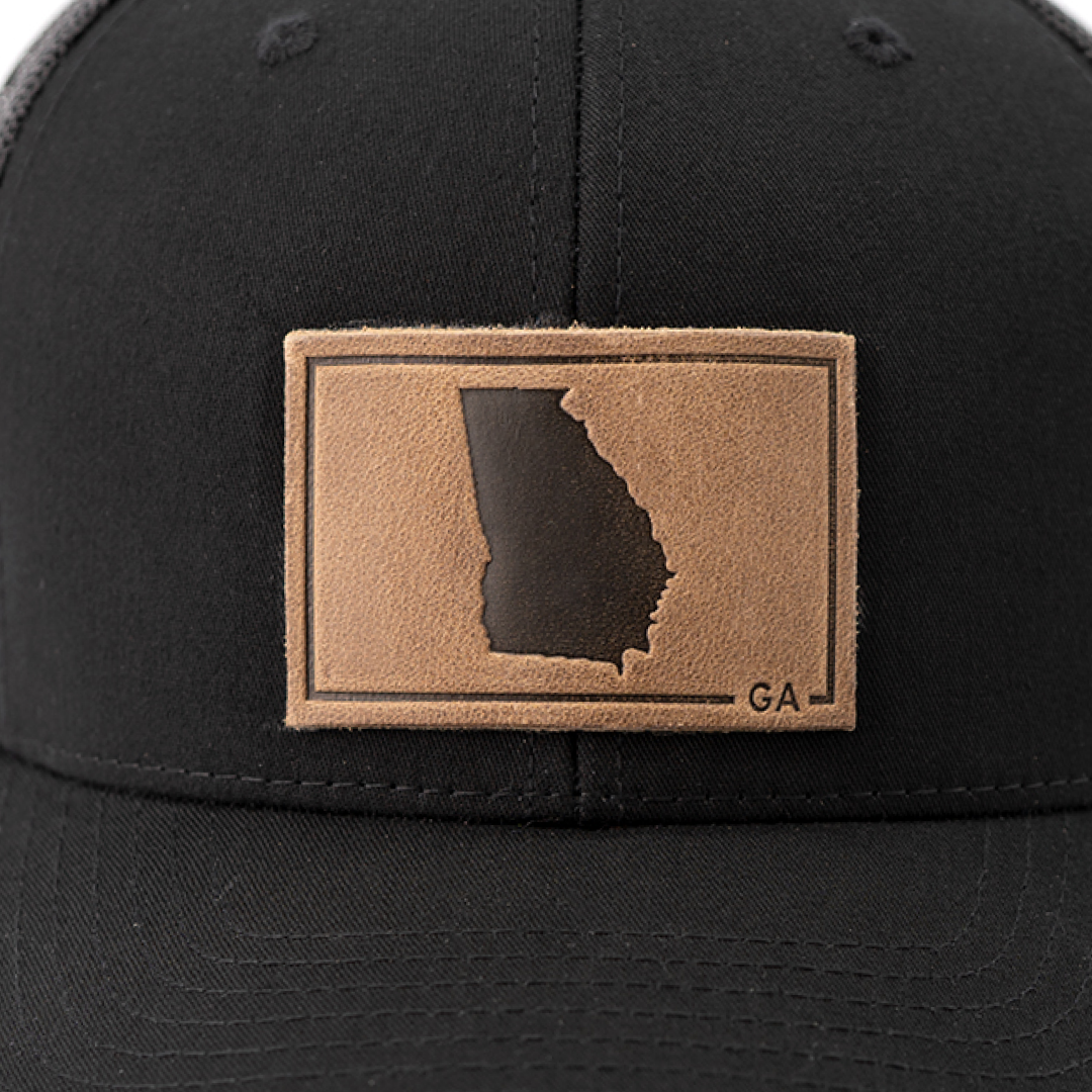 Range Leather Co. - Georgia Silhouette Hat | Leather Patch Trucker Hat
