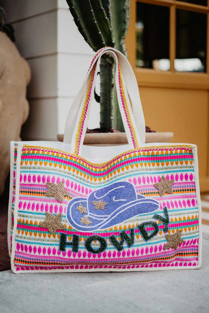 Katydid Beaded "Howdy" tote