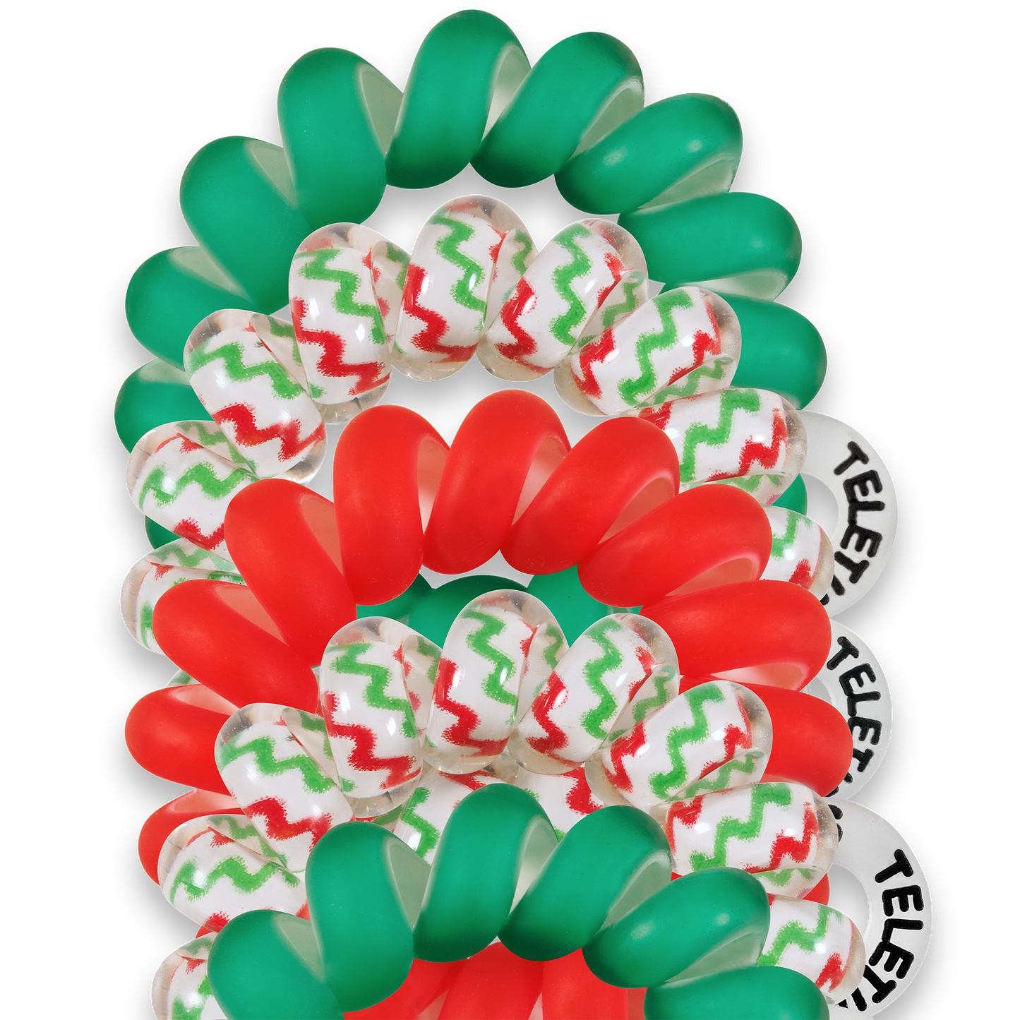 TELETIES - Spiral Hair Coils | Tiny | Santa Baby Hair Ties