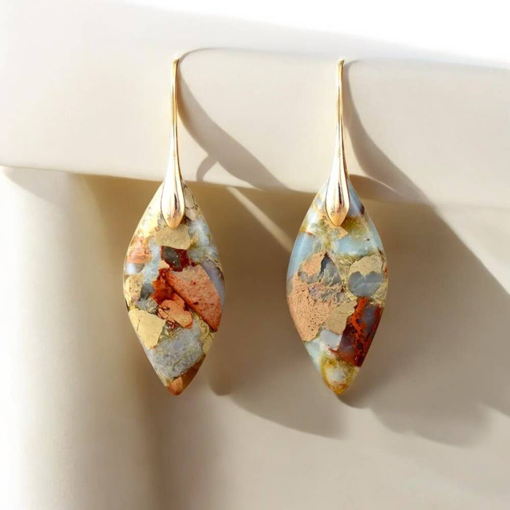 Cape Diablo - Terra Hues Leaves Jasper Earrings
