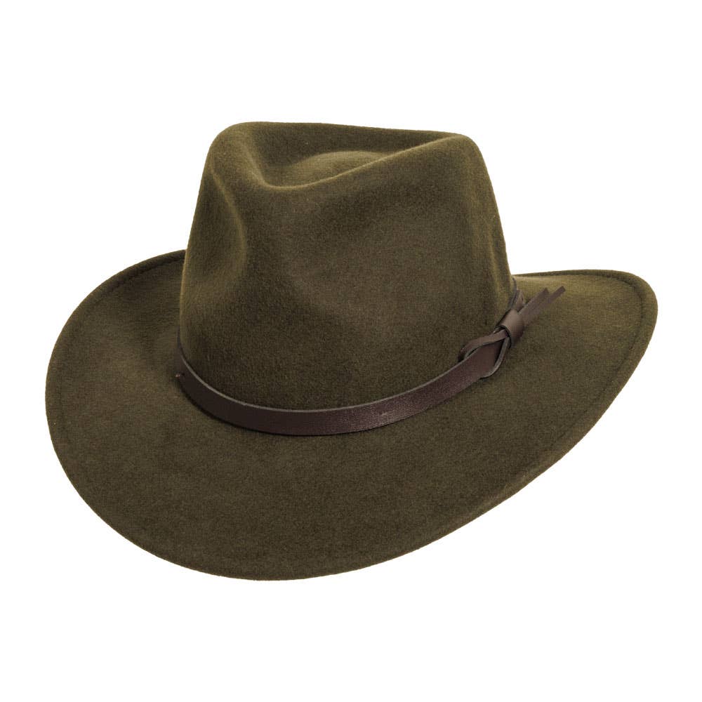 American Hat Makers - Crushable Wool Felt Outback Hat - Style Pathfinder
