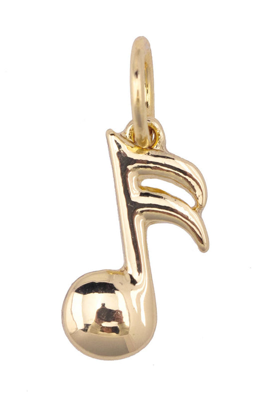 Canvas Style - Music Note Charm in Shiny Gold