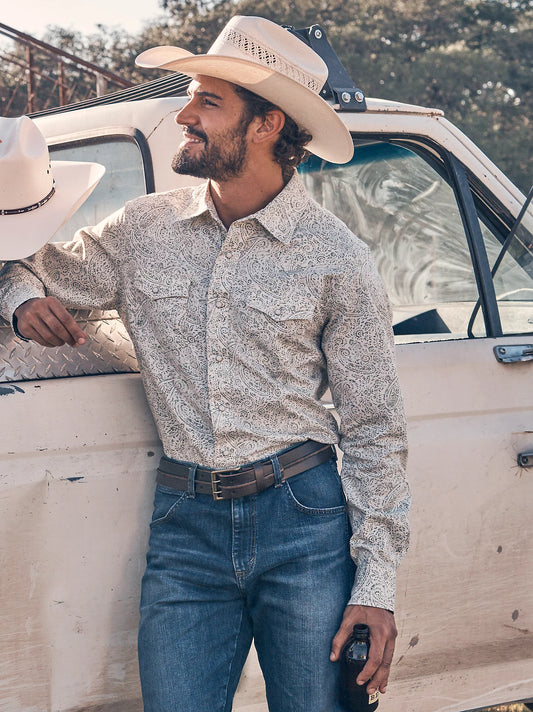 Wrangler Mens Retro Premium Long Sleeve Western Snap