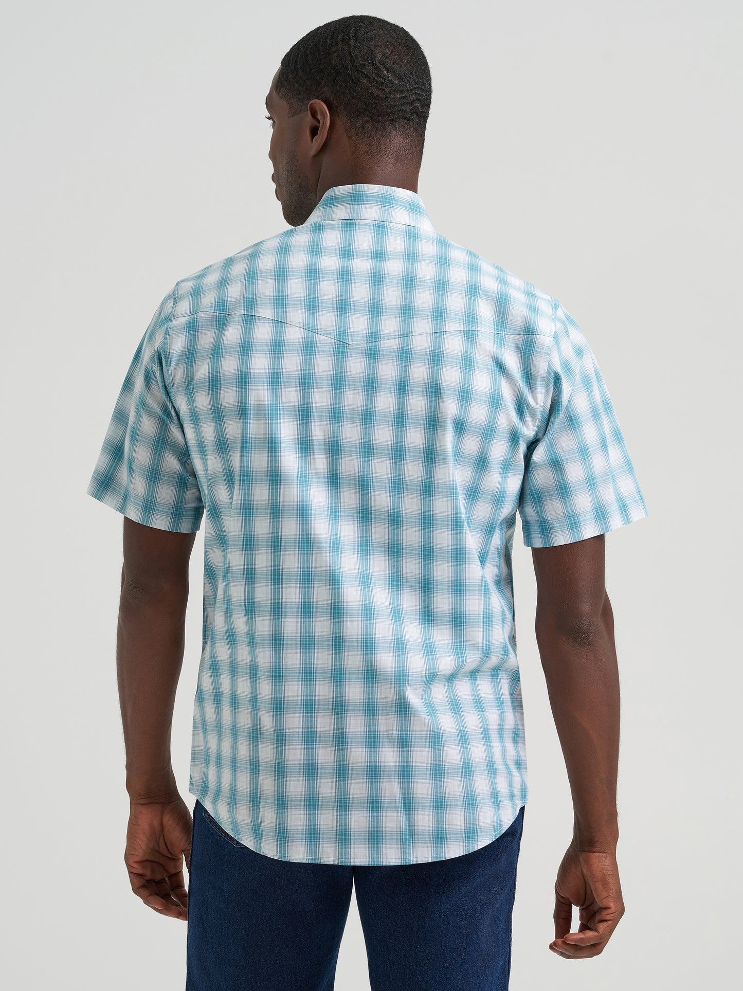 Wrangler Men’s Wrinkle Resist Western Snap Plaid Shirt