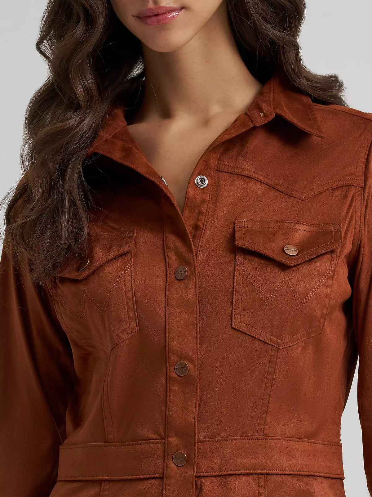 Women's Wrangler Sueded Western Snap Shirt Dress