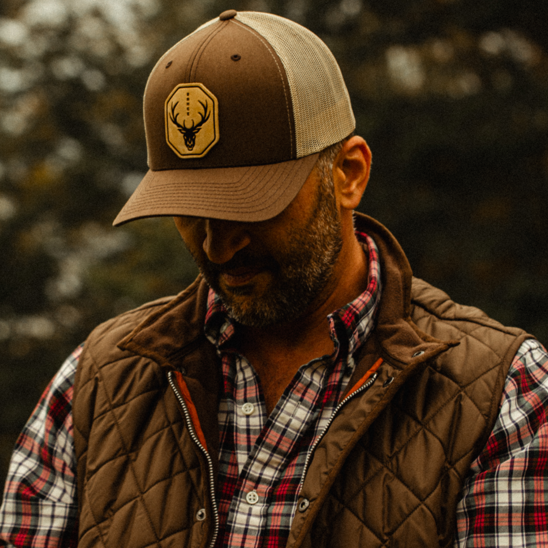 Range Leather Co. - Range Skull Hat | Leather Patch Trucker Hat