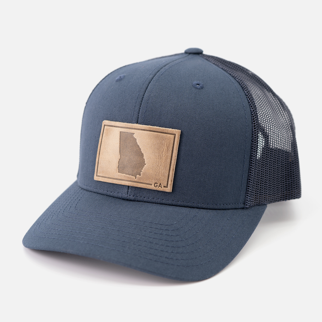 Range Leather Co. - Georgia Silhouette Hat | Leather Patch Trucker Hat