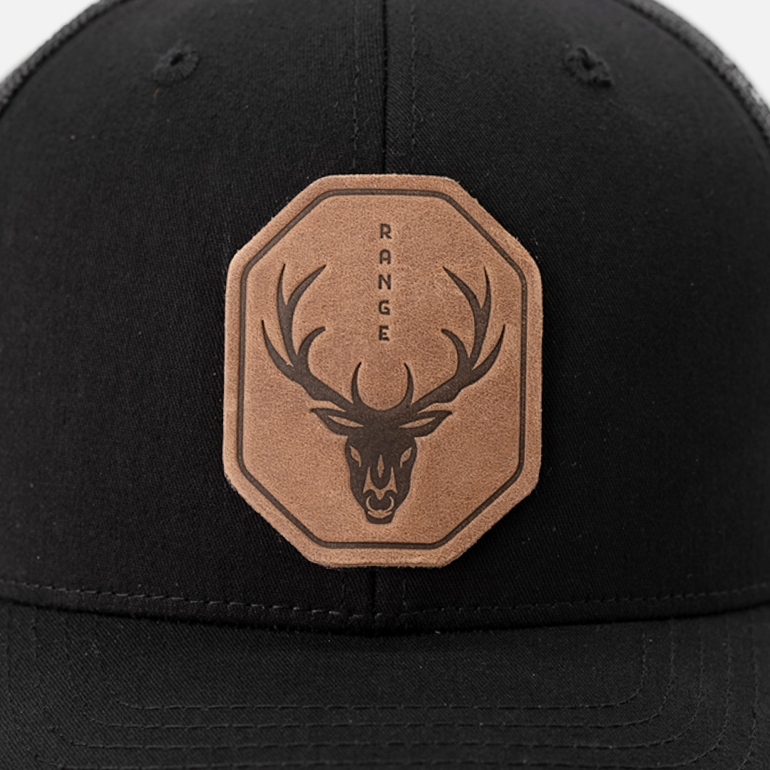 Range Leather Co. - Range Skull Hat | Leather Patch Trucker Hat