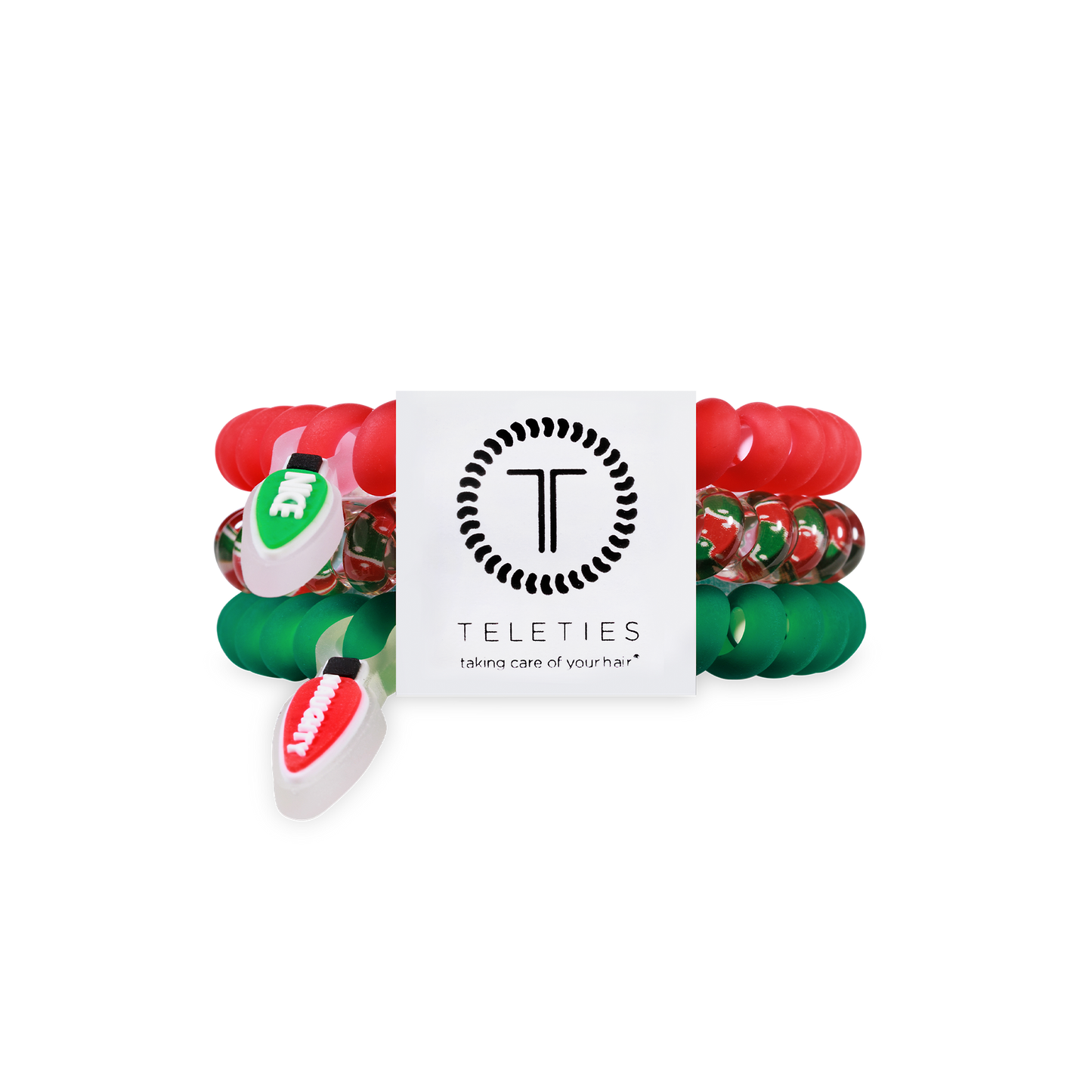 TELETIES - Spiral Hair Coils | Small | Naughty or Nice Hair Ties