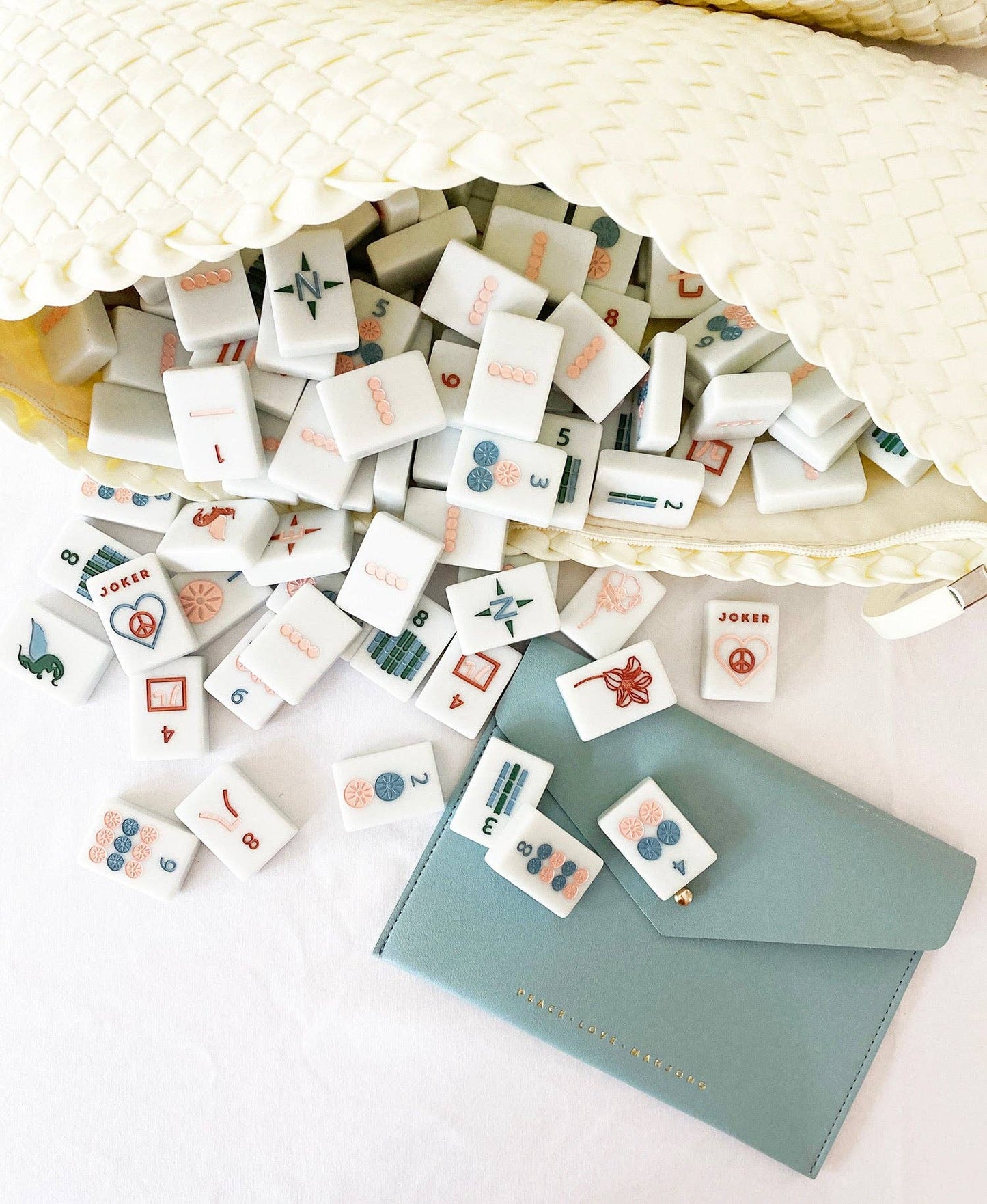 Peace Love Mahjong - Card Clutch