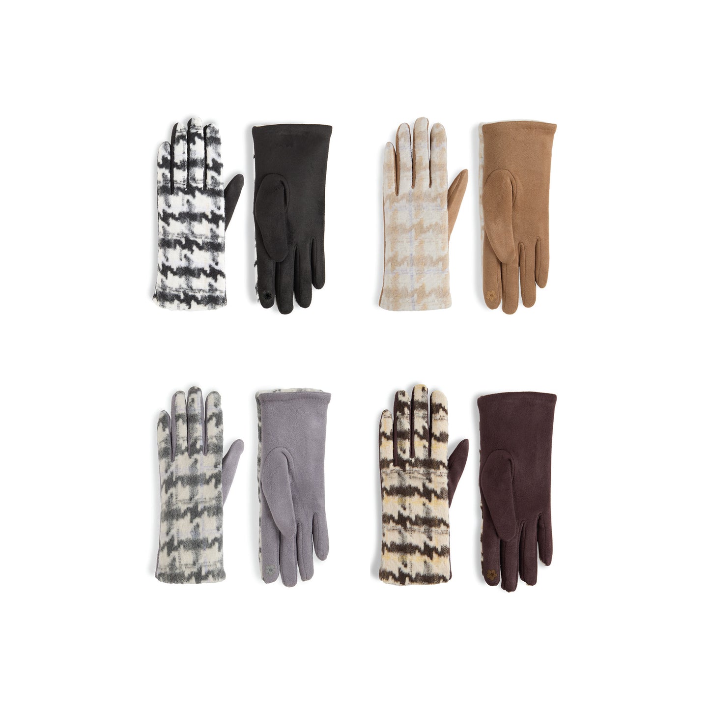 Houndstooth Touchscreen Gloves