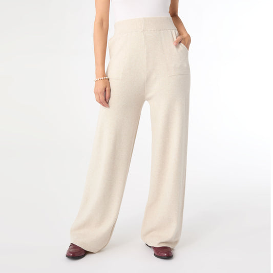 Heavenly-Luxe Wide Leg Bottoms - Oatmeal L/XL