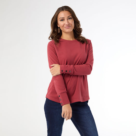 Alexis Super Soft Top with Snap Cuff - Brick XXL