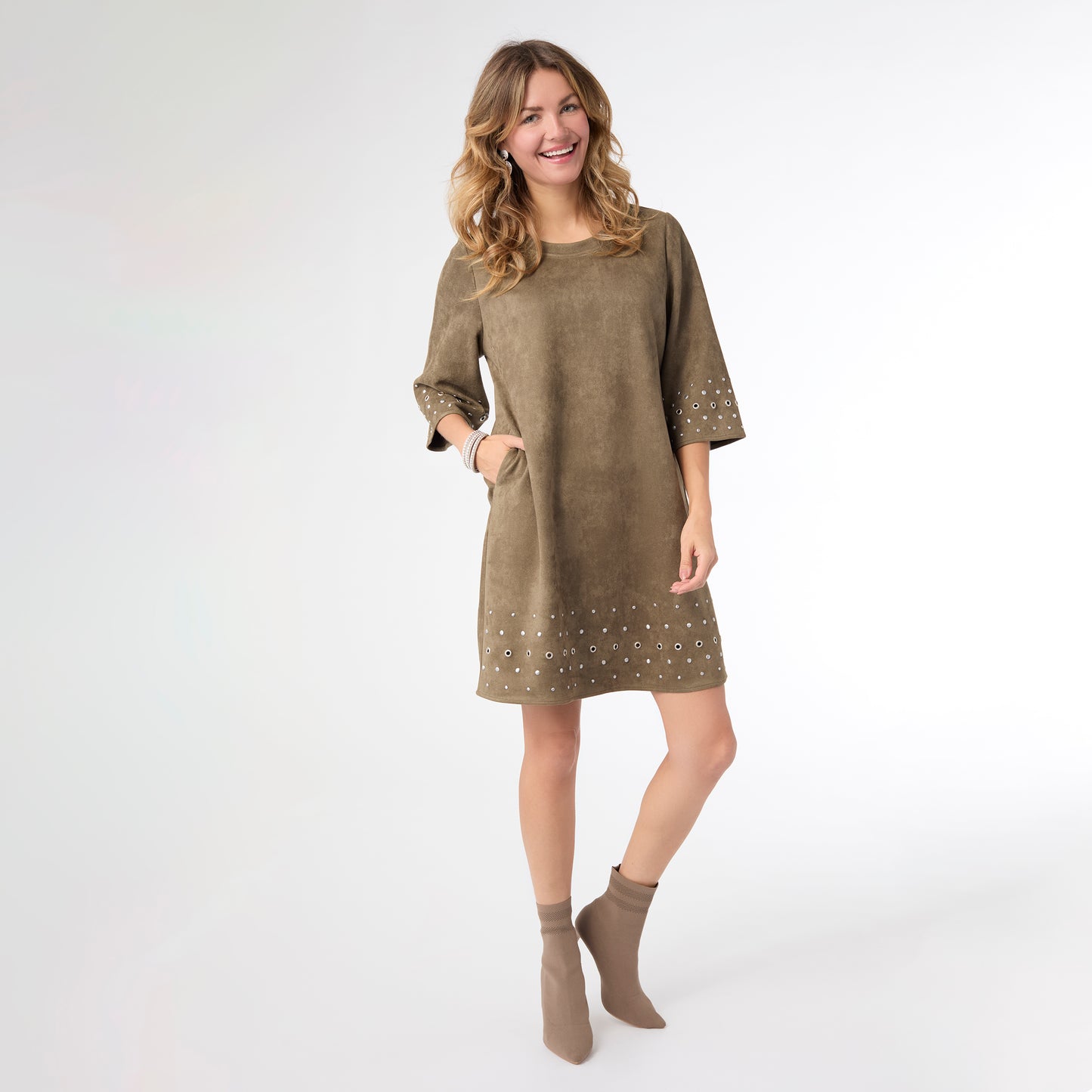 L/XL - Seri Faux Suede Dress with Rivet Detail...