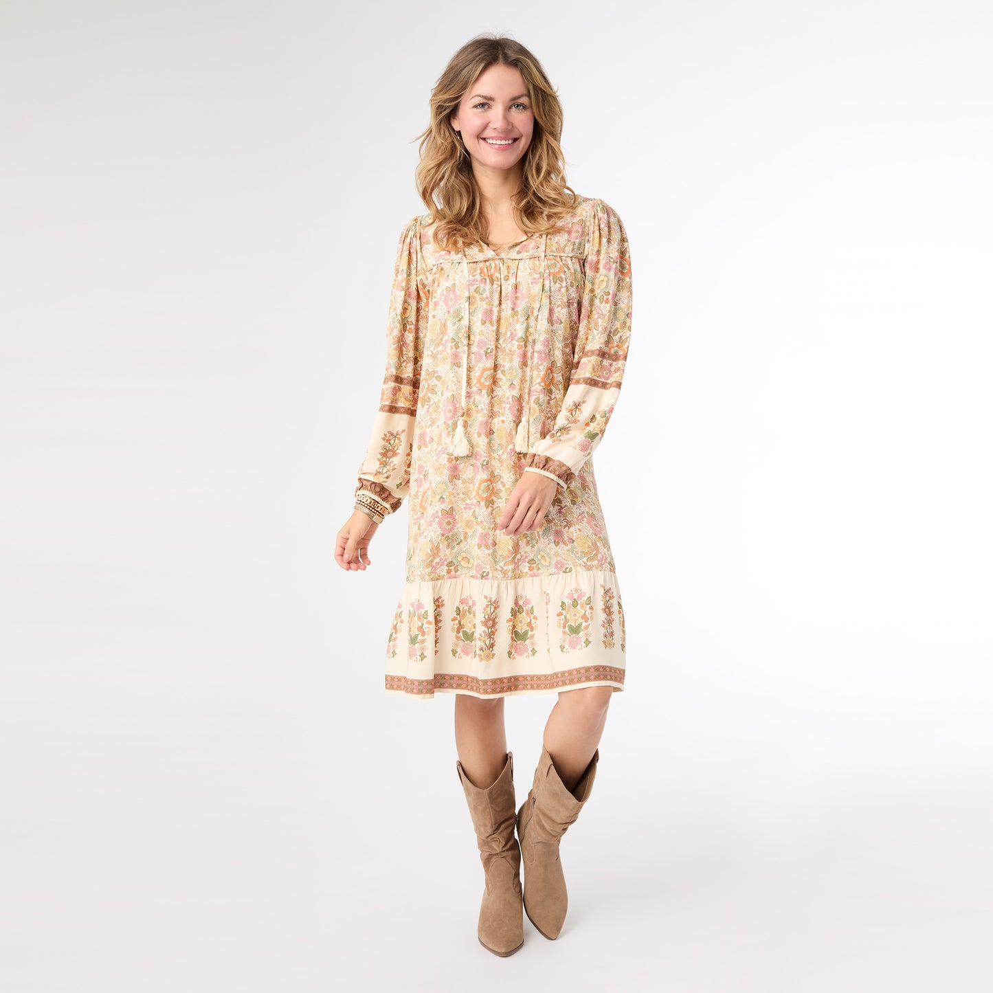 S/M - Autumn Delight Long Sleeve Printed Dress...