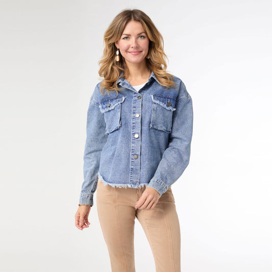 Laramie Denim Shacket - Medium Denim XXL