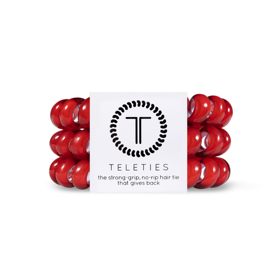 TELETIES - Spiral Hair Coils | Large | Scarlet Red Hair Ties
