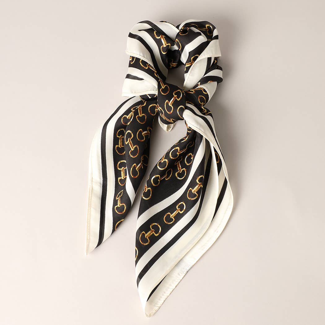 Fashion City - Satin Horsebit Print Light Weight Soft Scarf