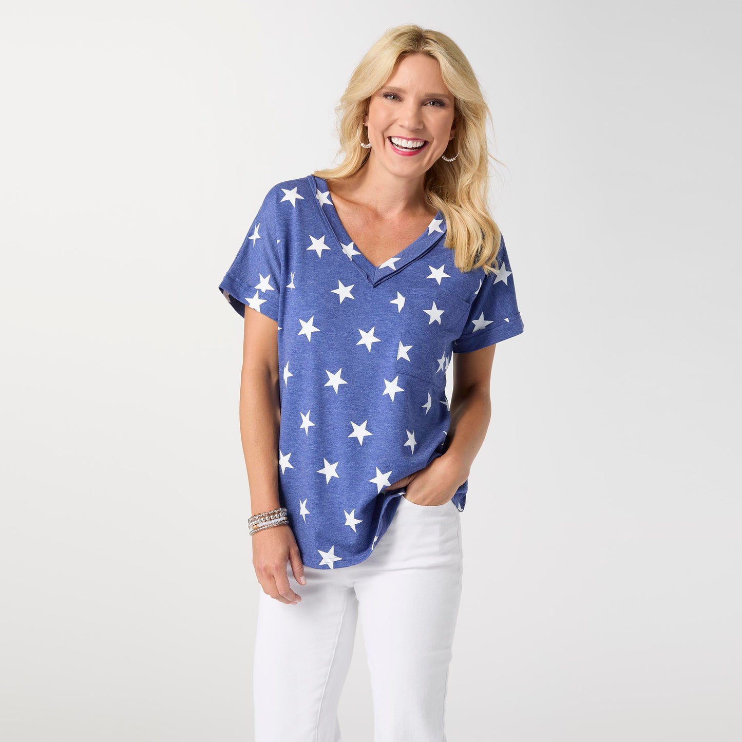 L/XL - Gracie Shirttail V-Neck Baby Terry Top...