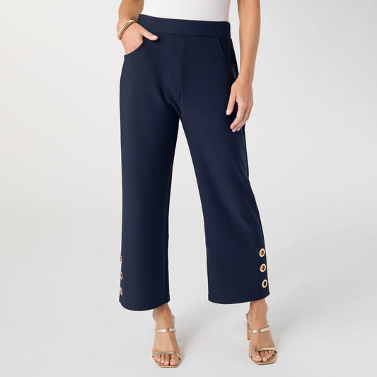 S/M - Georgie Wide Leg Crop with Side Grommets...