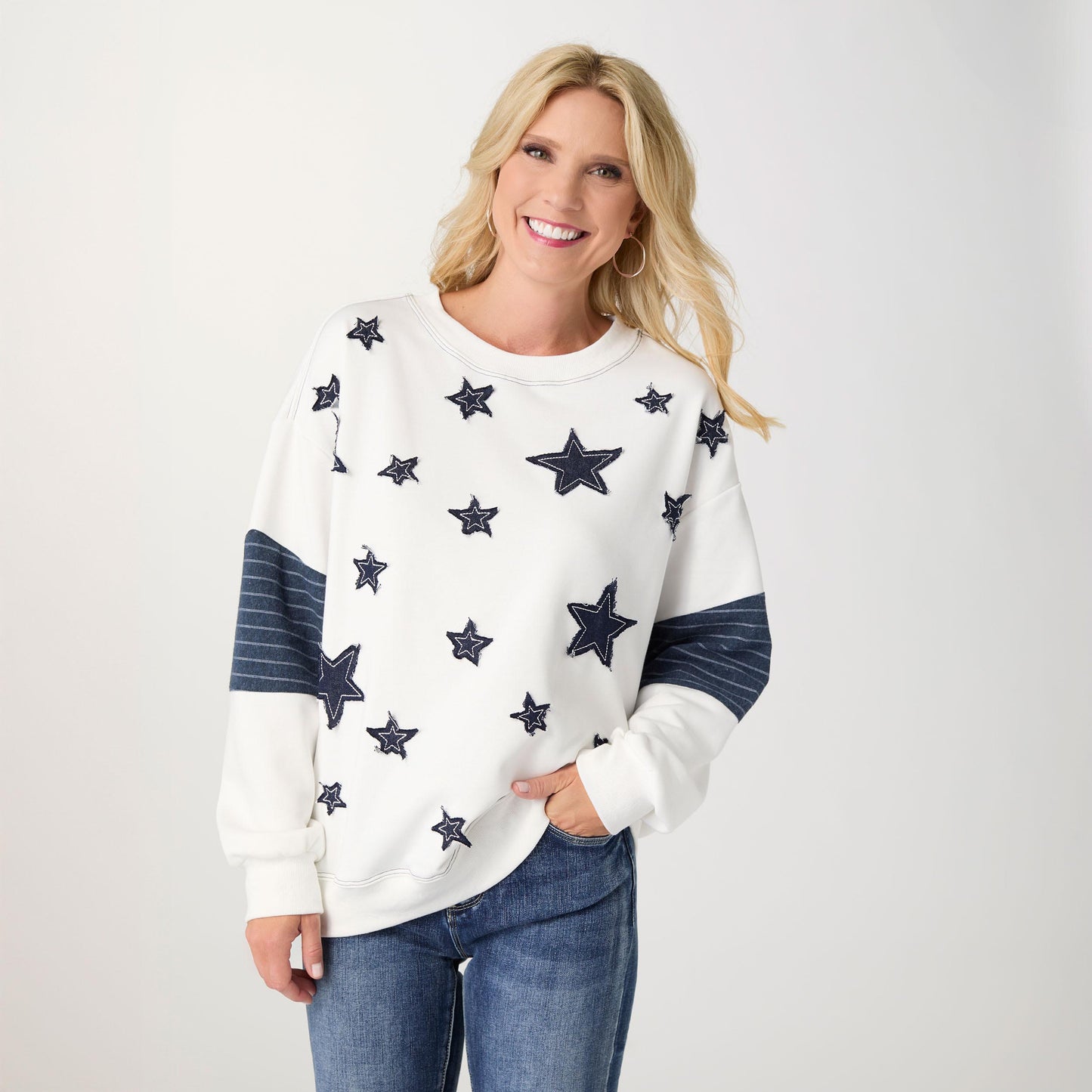 L/XL - Athena Long Sleeve Star Patch...