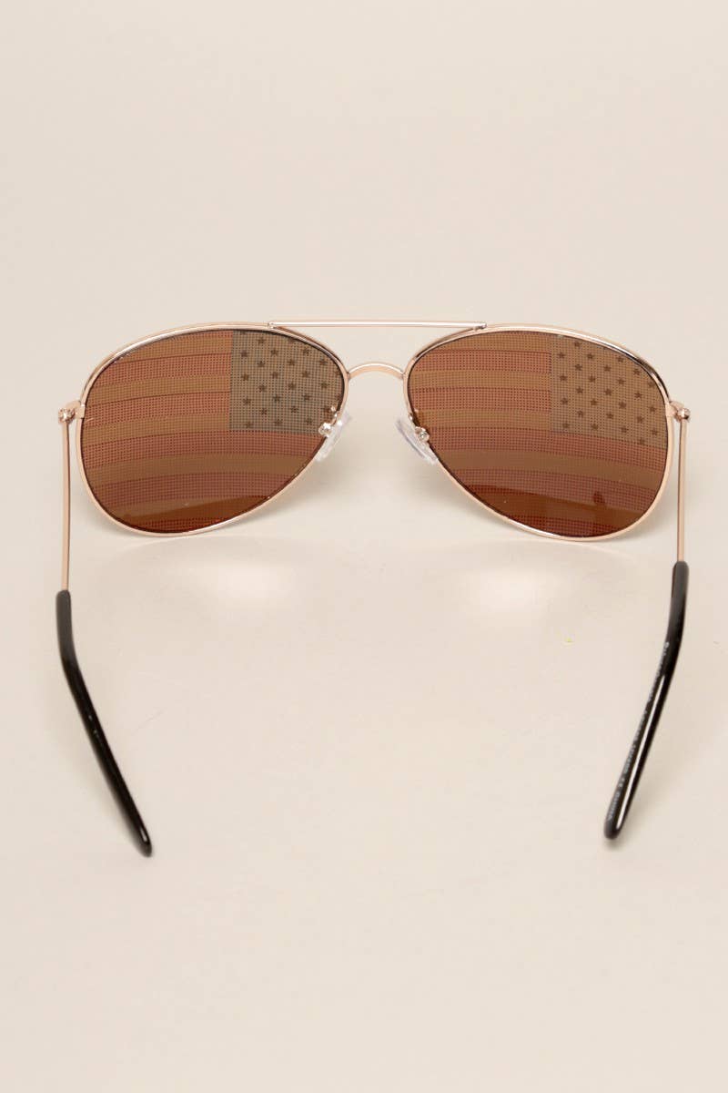 Fashion City - USA American Flags Aviator Sunglasses