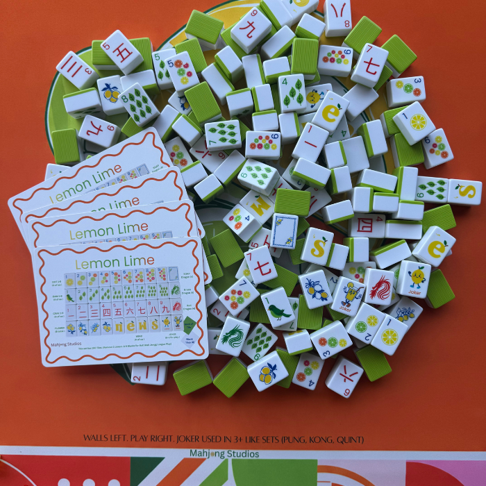 Mahjong Studios - Mahjong Studios – American Mahjong Tiles - Lemon Lime Green Back