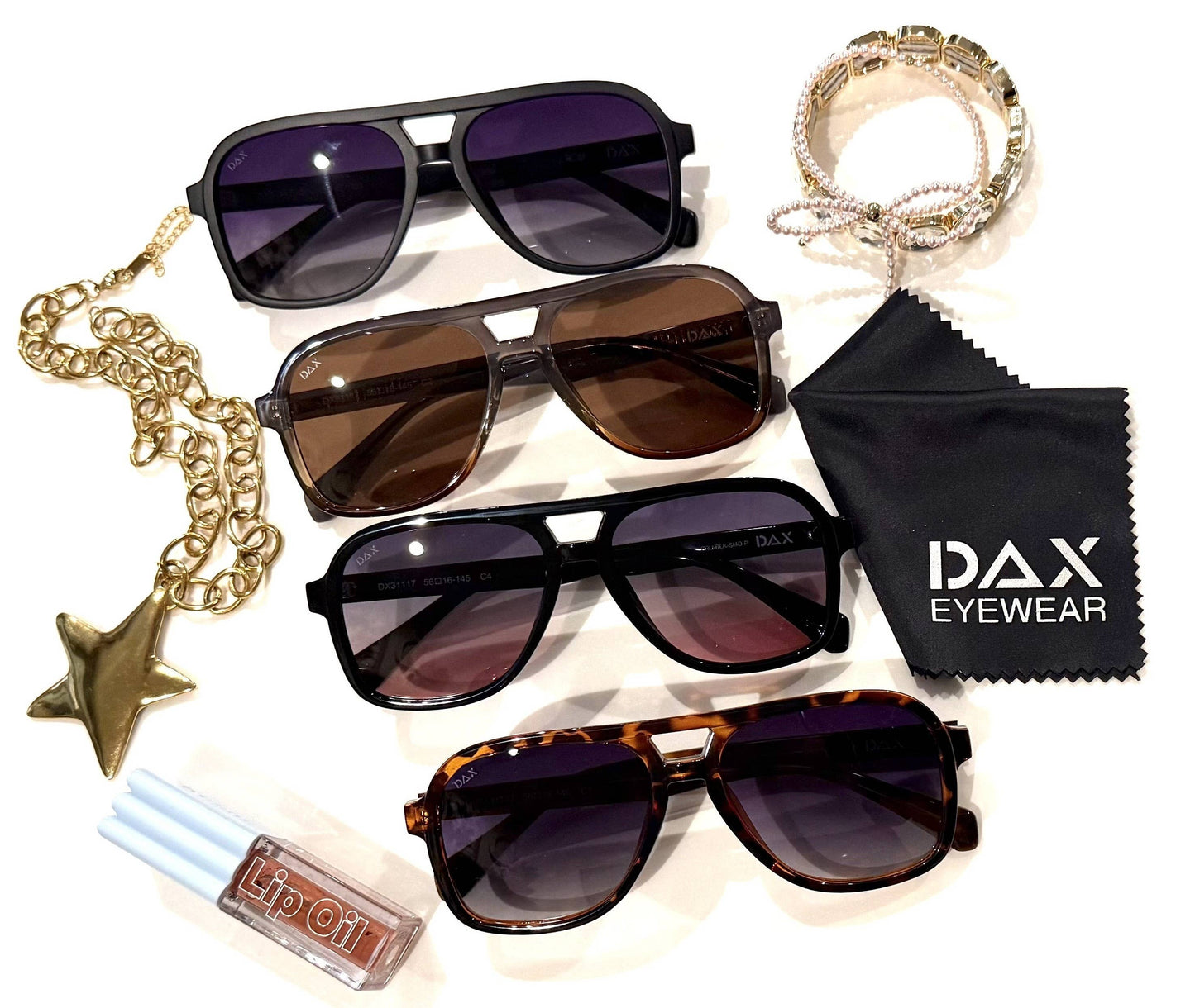 DAX Eyewear - Cruz - Unisex Aviator Sunglasses – Polarized Hair-Friendly