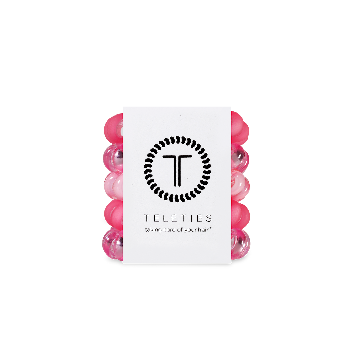 TELETIES - Spiral Hair Coils | Tiny | Pretty in Pink Hair Ties