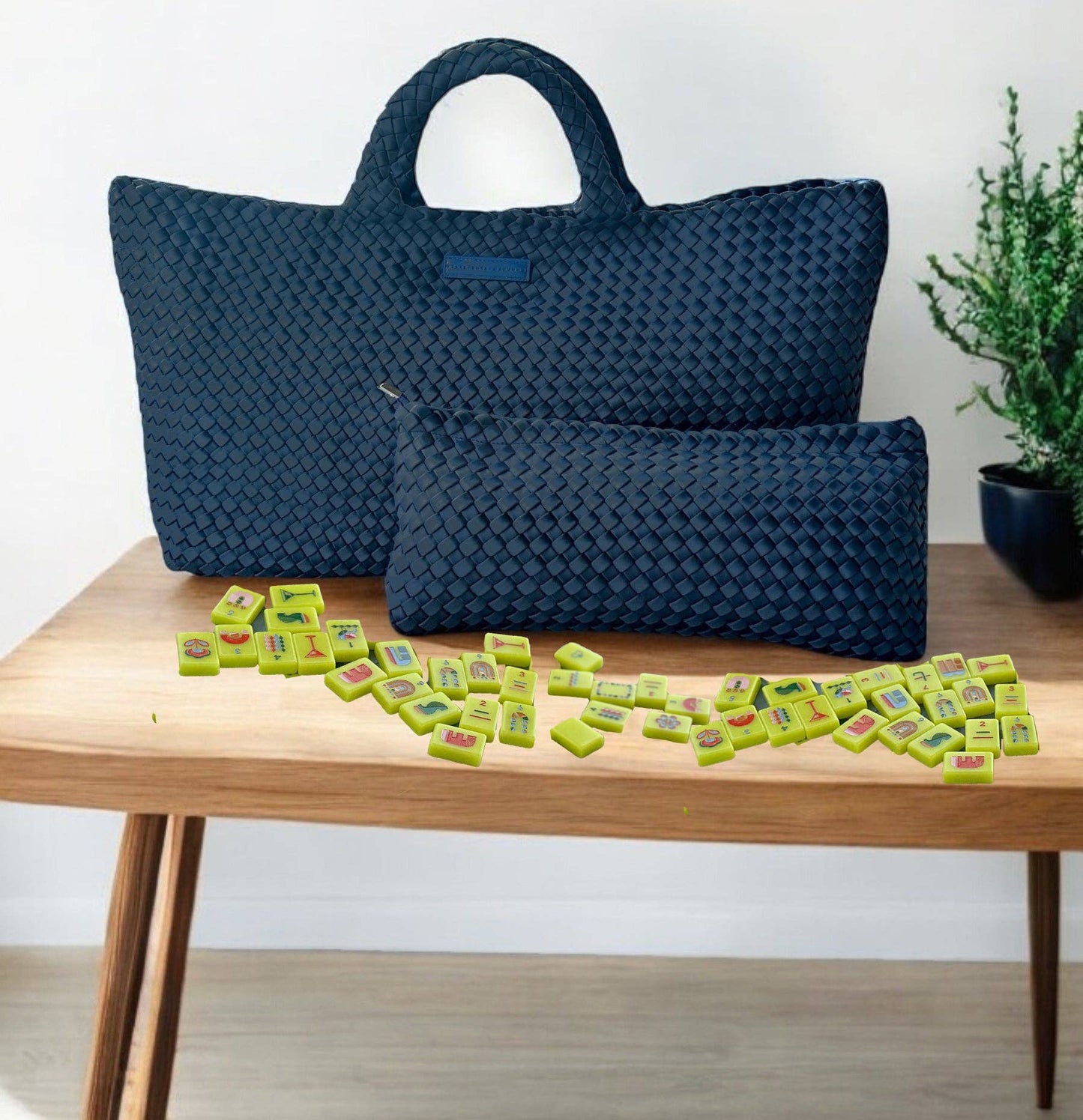 Peace Love Mahjong - Woven Mahjong Carryall - 6 Colors