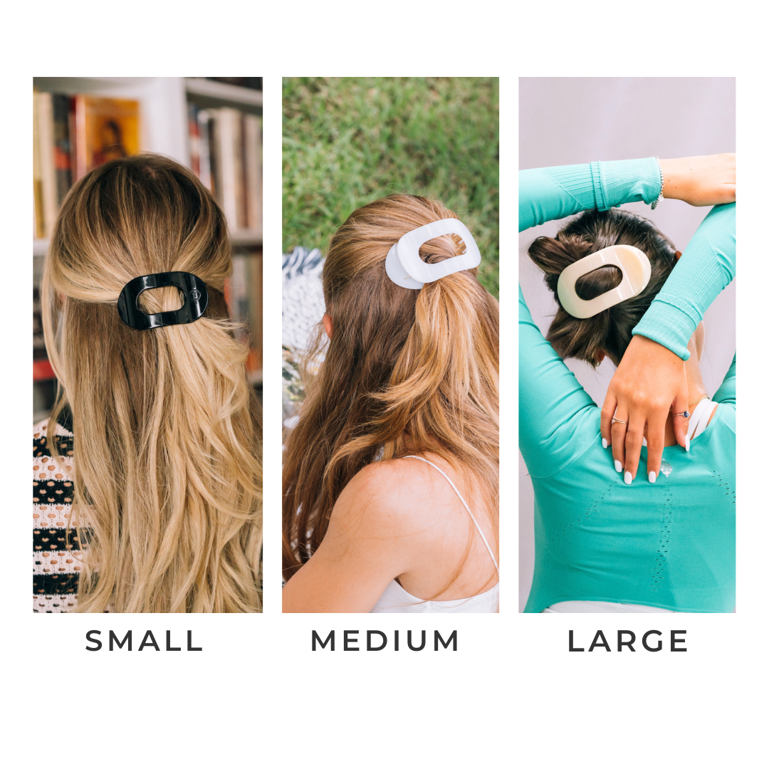 TELETIES - Round Flat Hair Clip | Medium | Almond Beige