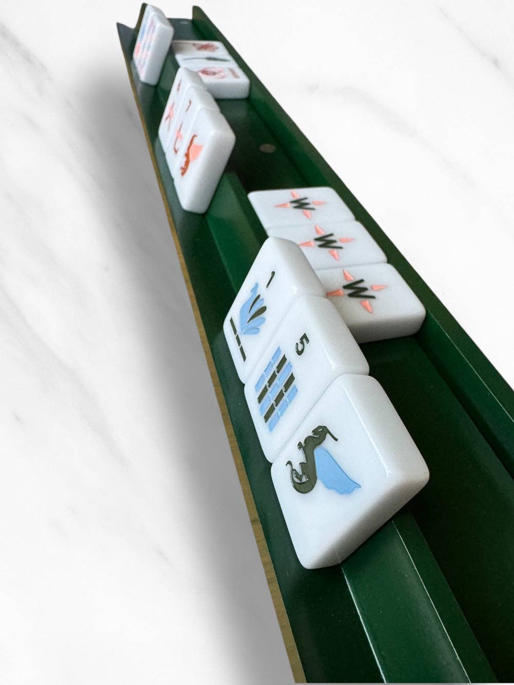 Peace Love Mahjong - Mahjong Racks & Pushers (Set of 4) OAK
