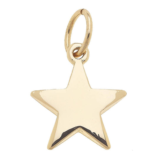 Canvas Style - Puffy Star Charm in Shiny Gold
