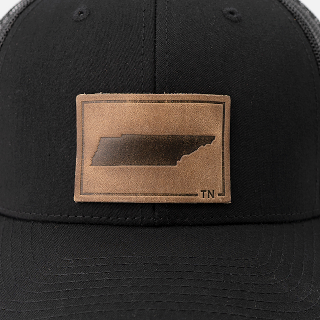 Range Leather Co. - Tennessee Silhouette Hat | Leather Patch Trucker Hat