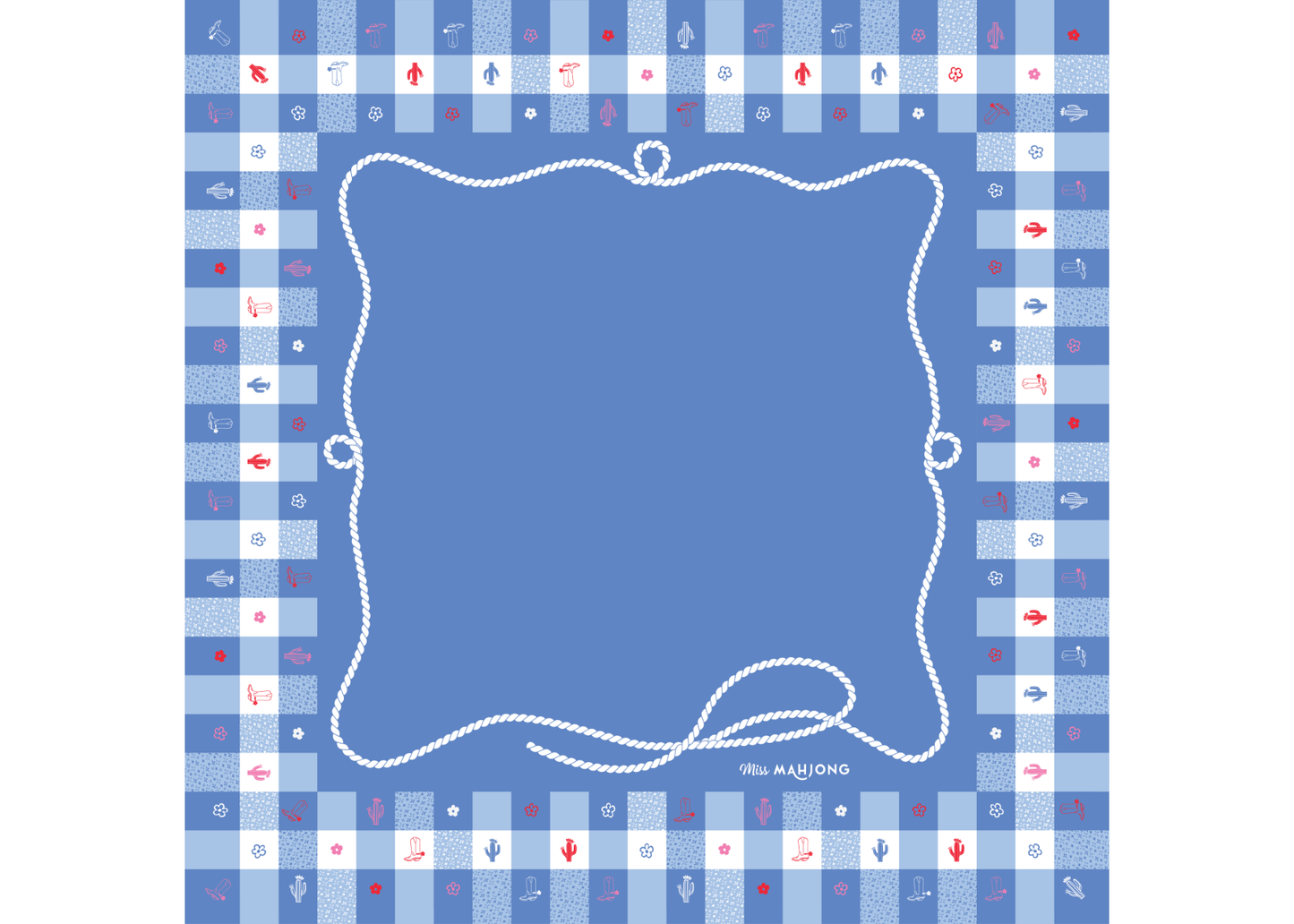 Miss Mahjong - Gingham Mahjong Playing Mat