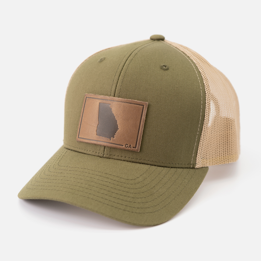 Range Leather Co. - Georgia Silhouette Hat | Leather Patch Trucker Hat
