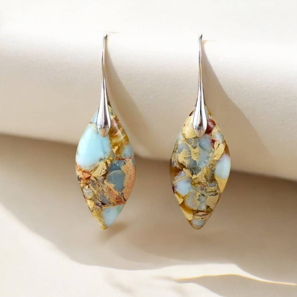 Cape Diablo - Terra Hues Leaves Jasper Earrings