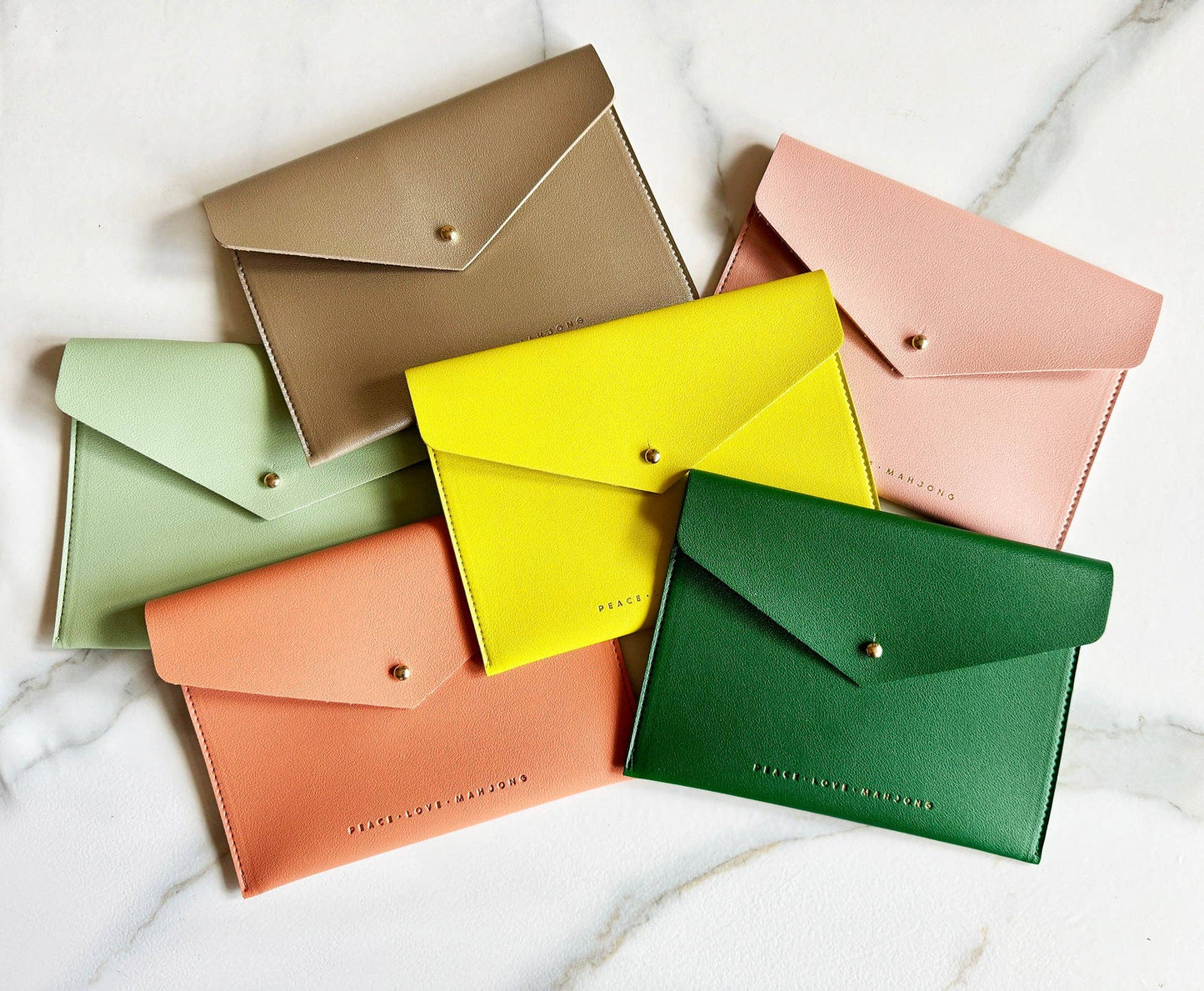 Peace Love Mahjong - Card Clutch