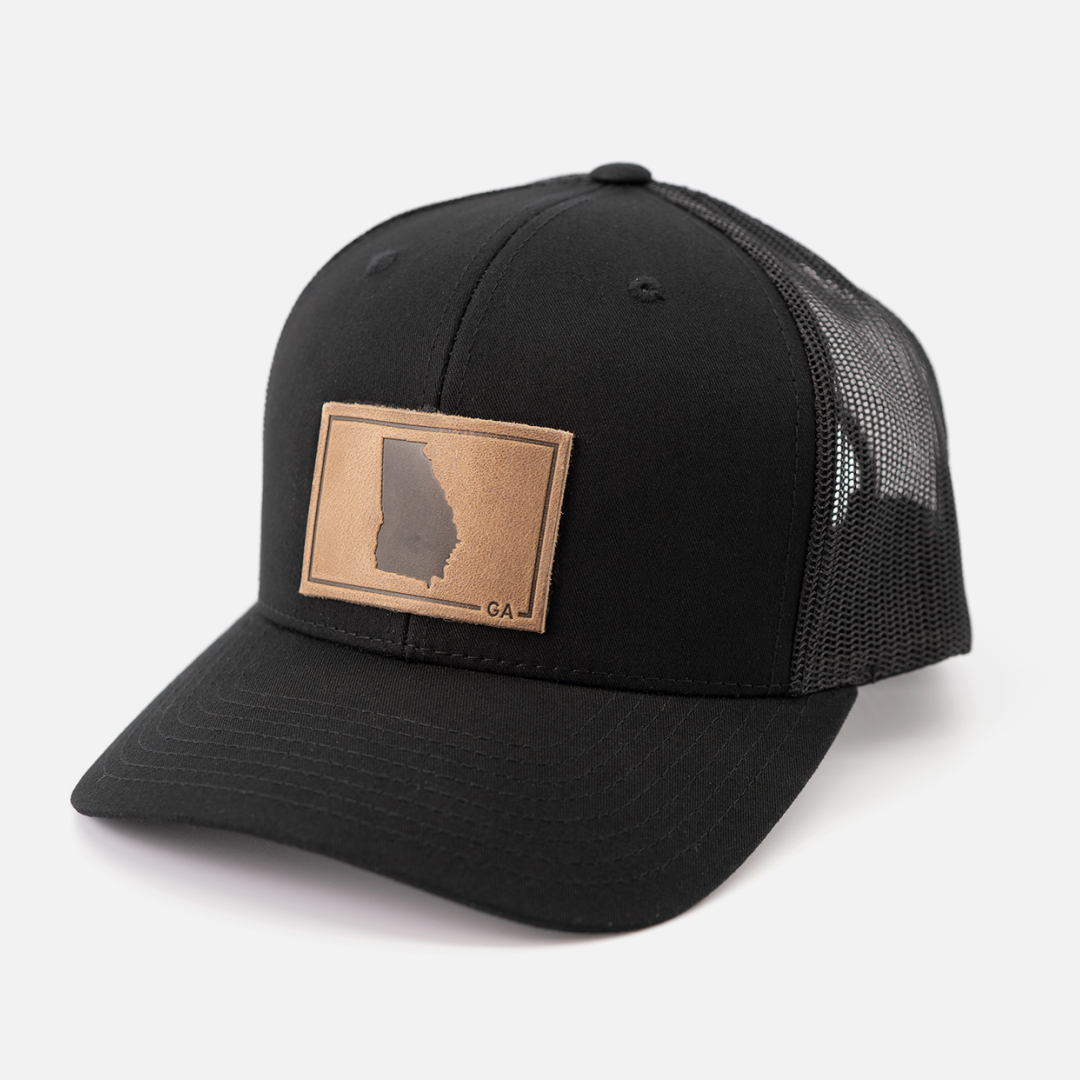 Range Leather Co. - Georgia Silhouette Hat | Leather Patch Trucker Hat