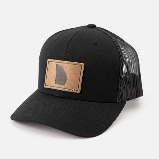 Range Leather Co. - Georgia Silhouette Hat | Leather Patch Trucker Hat