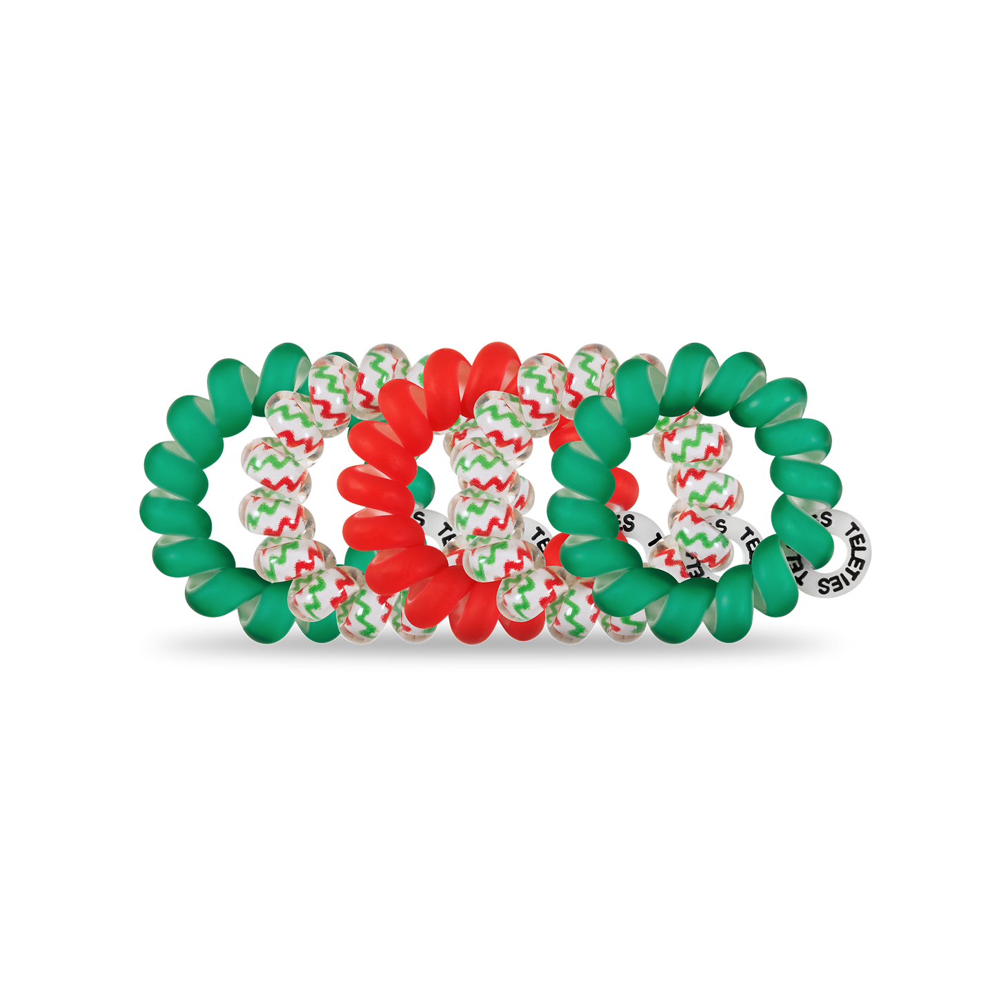 TELETIES - Spiral Hair Coils | Tiny | Santa Baby Hair Ties