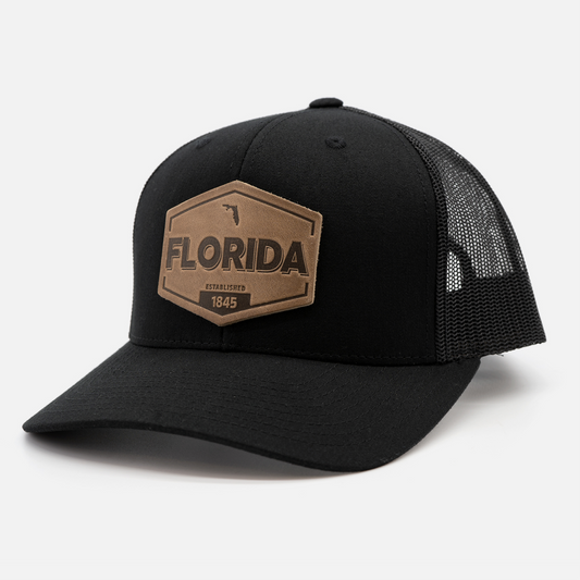 Range Leather Co. - Florida Established Hat | Leather Patch Trucker Hat