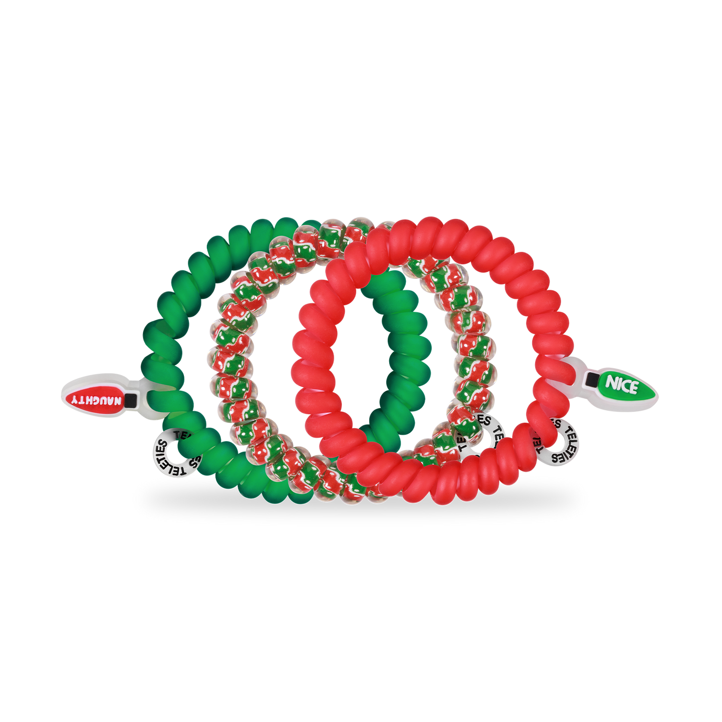 TELETIES - Spiral Hair Coils | Small | Naughty or Nice Hair Ties