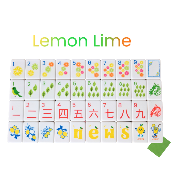 Mahjong Studios - Mahjong Studios – American Mahjong Tiles - Lemon Lime Green Back