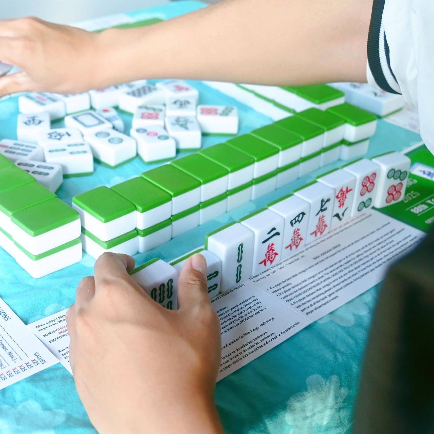 Cykapu - Recreational 2025 Mahjong Hands and Rules Cards, 4 Pcs，Mahjong Rule Card,Mahjong Card