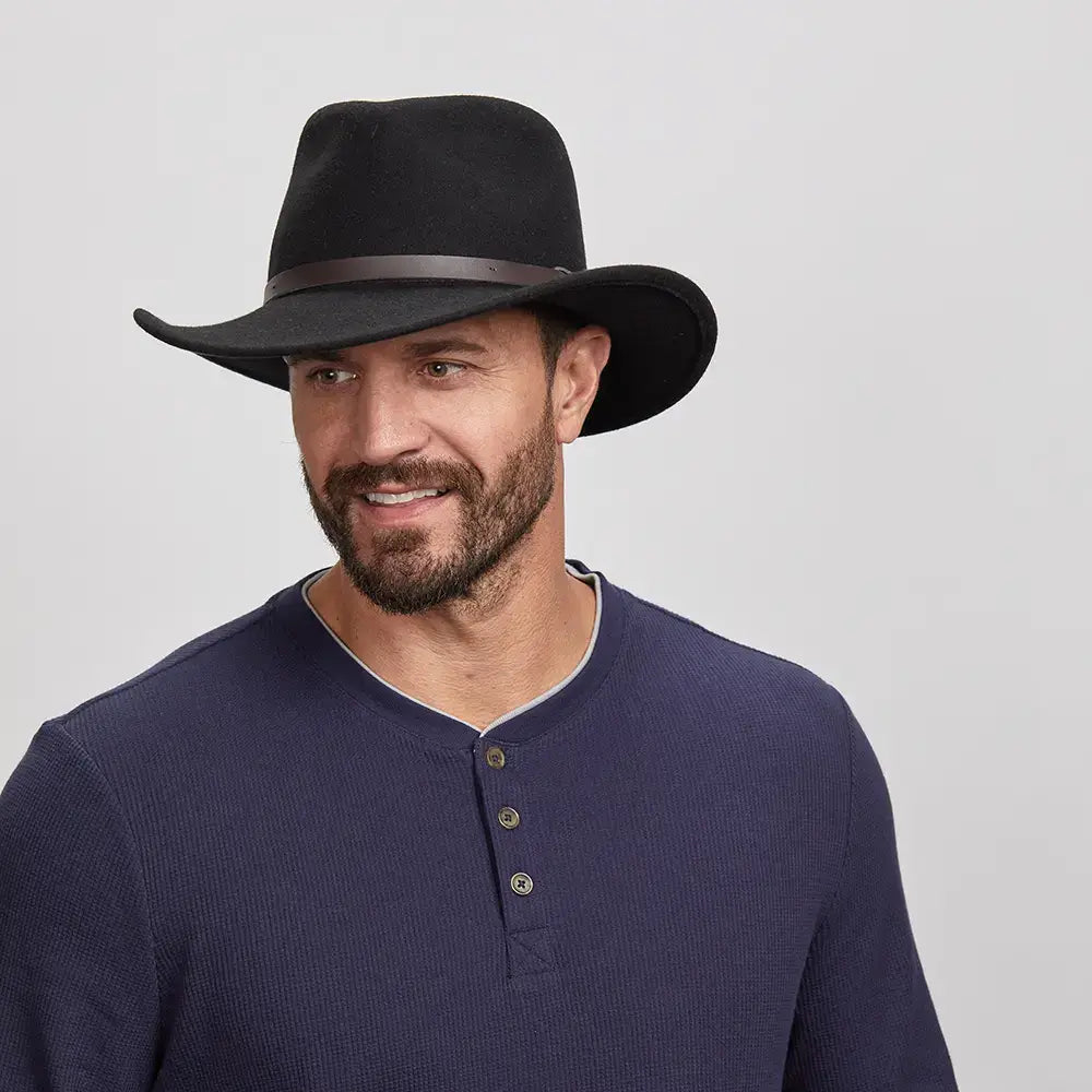 American Hat Makers - Crushable Wool Felt Outback Hat - Style Pathfinder