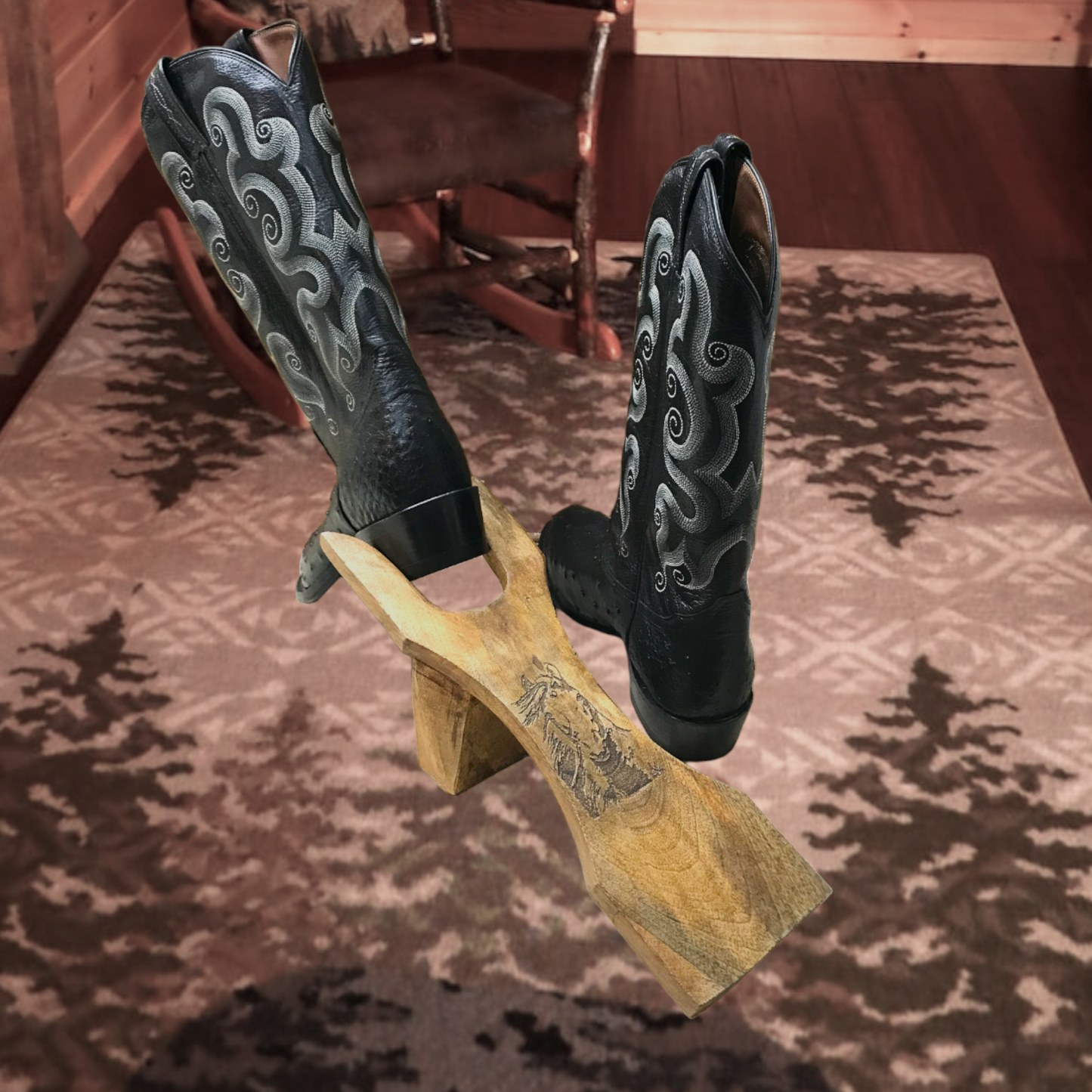 Wilco Home - Branding Iron Laser Etched Mango Wood Bootjack