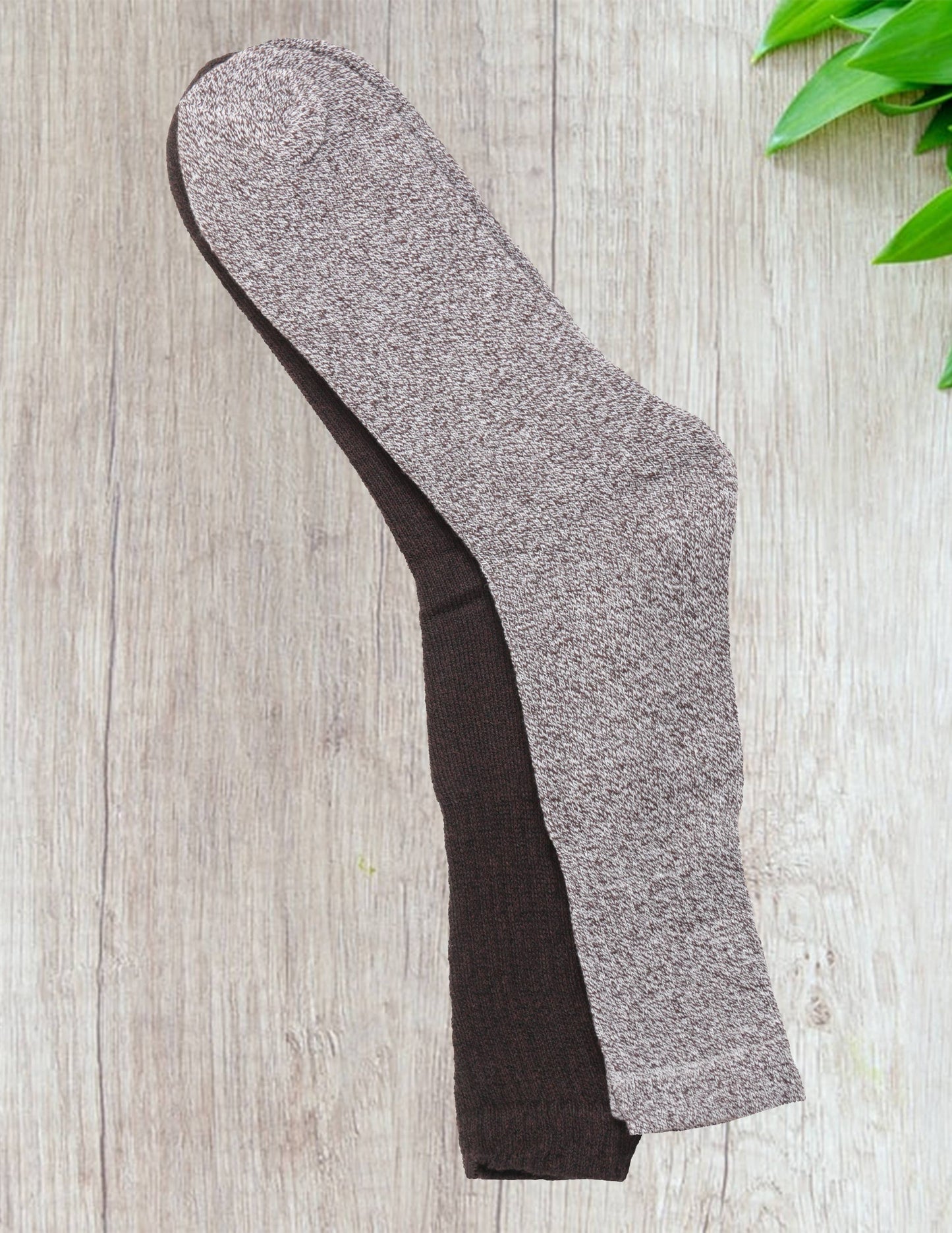 James Fiallo Men's 2 Pack Ribbed Marled Thermal Boot Socks