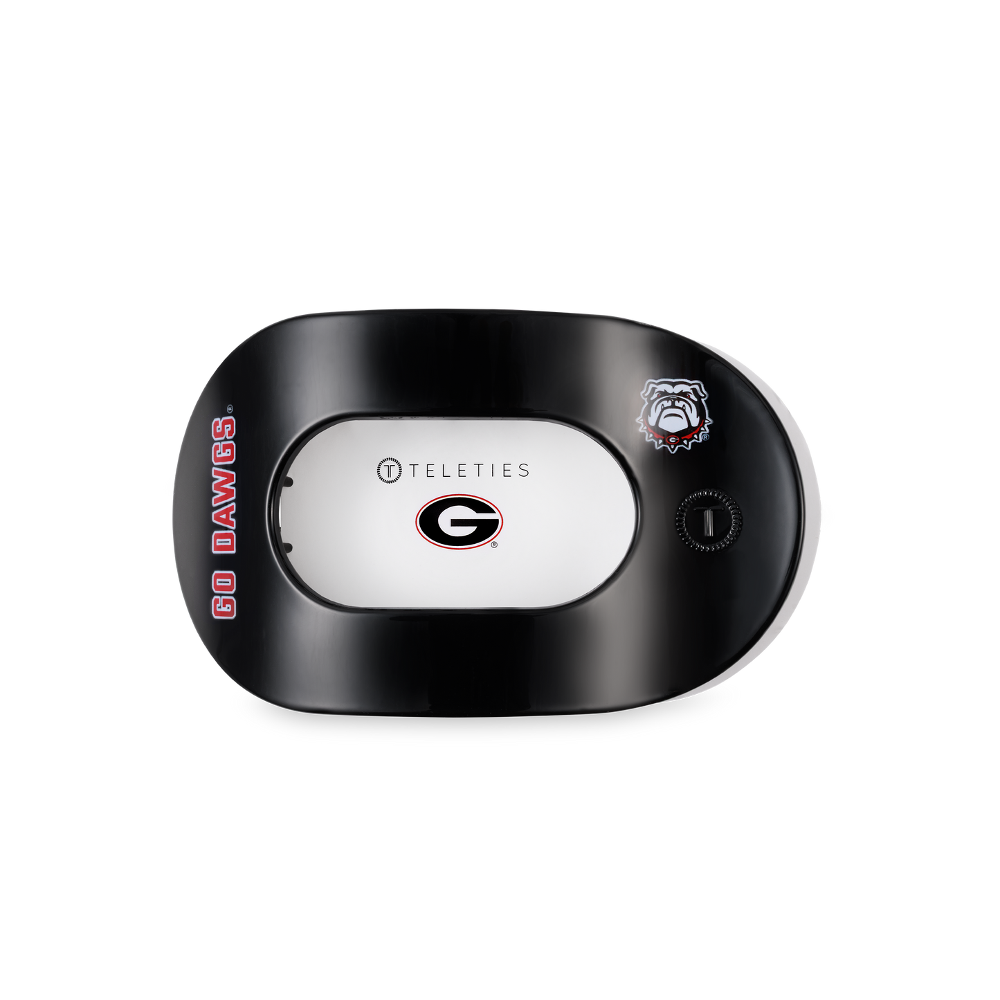 TELETIES - Flat Round Hair Clip | Medium | Go Dawgs!